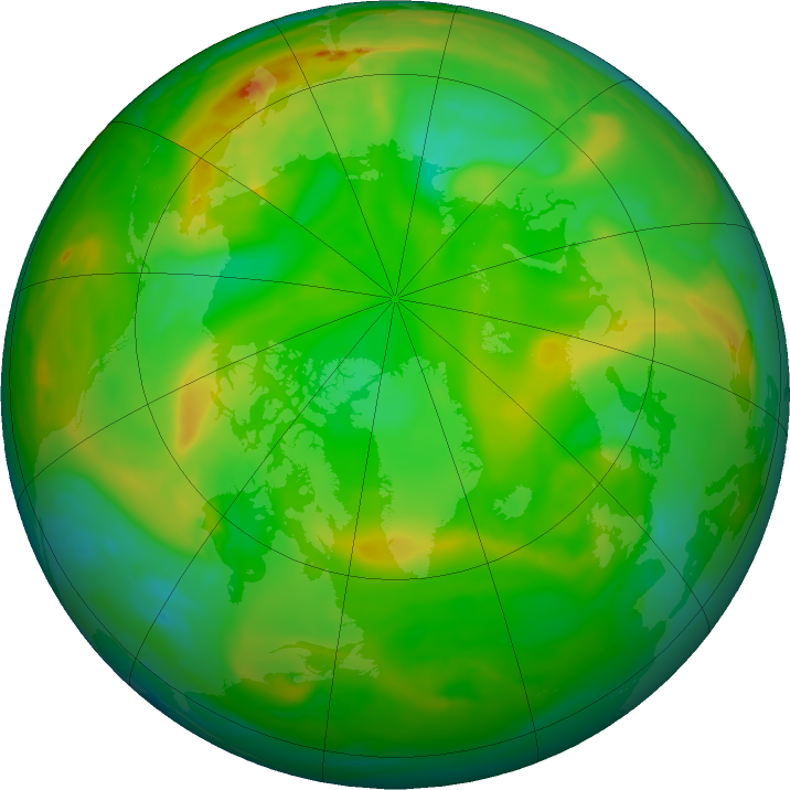 Arctic ozone map for 30 June 2019